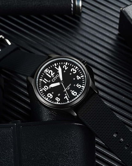 CIVO Analog Wrist Watches for Men: Waterproof Stainless Steel Mens Watches - Silver Watch with Easy Read Dial Men's Watch for Gift