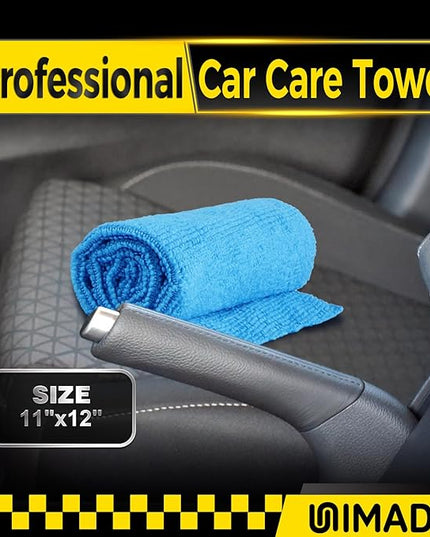 Microfiber Cleaning Cloth, 24 Pack Reusable Microfiber Towels for Cars Lint Free Cleaning Shop Towel Rags for Home Kitchen Automotive Bar Mechanic Restaurant Garage, 11"x 12", Blue