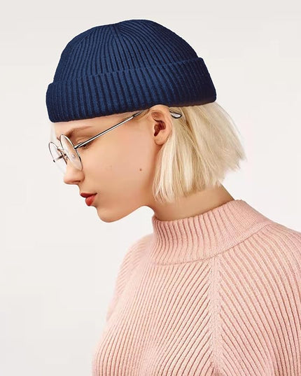 ROYBENS Wool Fisherman Beanie for Men Women, Knit Cuffed Fleece Lined Beanies Winter Warm Hat Skull Cap Unisex