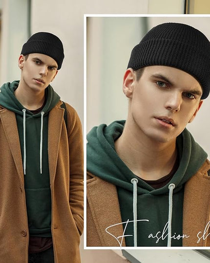 SATINIOR 6 Pieces Trawler Beanie Watch Hat Roll up Edge Skullcap Fisherman Beanie Unisex