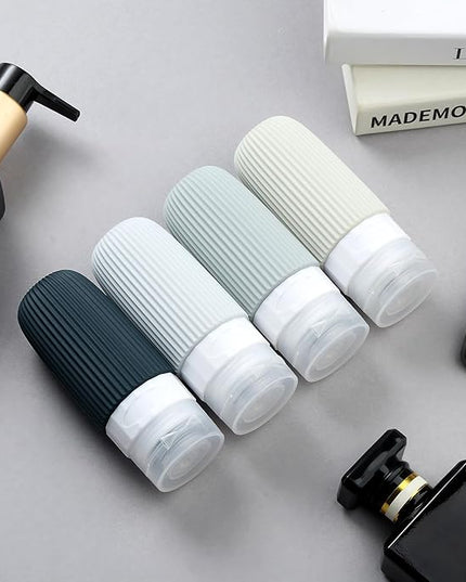 Travel Bottles for Toiletries, Tsa Approved 2oz Travel Bottles, BPA Free Leak Proof Travel Size Toiletry Containers, Refillable Travel Accessories with Toiletry Bag for Shampoo Liquid (4 Pack)