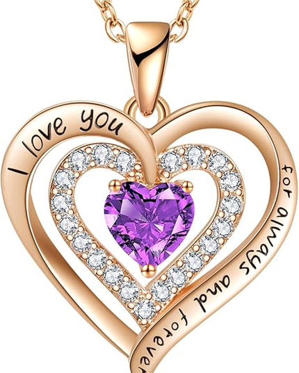 REDBEE Necklaces for Women Birthstone Heart Necklace Jewelry for Wife Girlfriend Woman Necklace