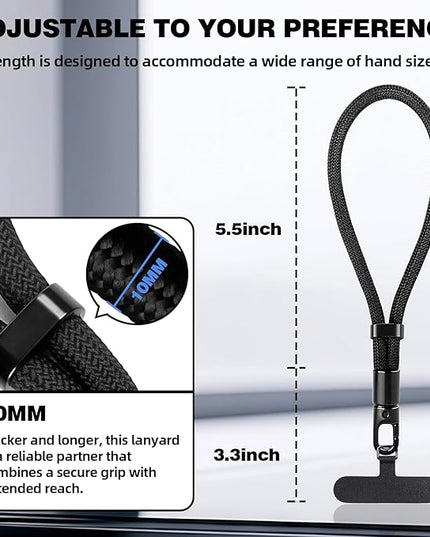 Phone Lanyard for Cellphone Case,2Pack Adjustable Braided Phone Wrist Strap,Charm Wrist Lanyard for Women&Men Travel