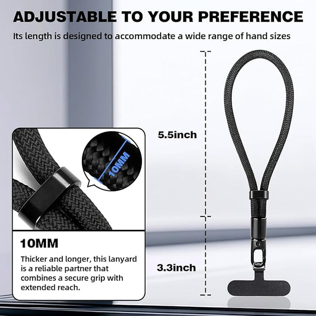 Phone Lanyard for Cellphone Case,2Pack Adjustable Braided Phone Wrist Strap,Charm Wrist Lanyard for Women&Men Travel