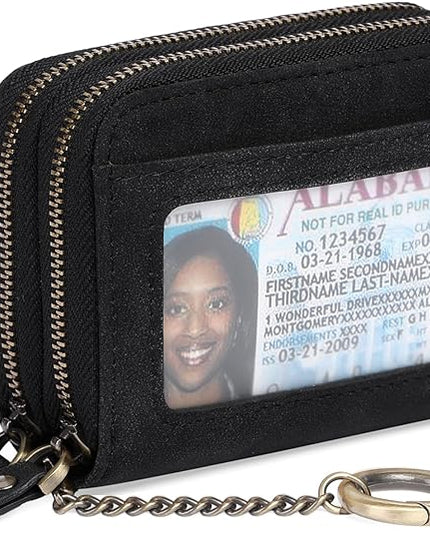 GOIACII Small Genuine Leather Wallet for Women, RFID Blocking Credit Card Holder Wallet