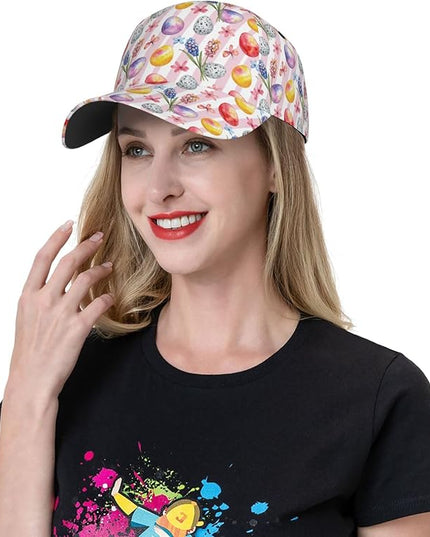 Easter Baseball Cap,Rabbit Eggs Baseball Hat,Fashion Snapback Hats Outdoor Trucker Hat for Women Men