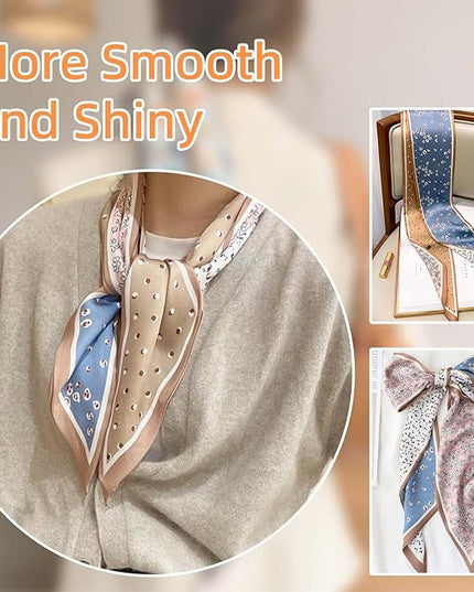 Dailyacc Hair Scarf for Women Fashion Silky Satin Headscarf Wrap Breathable Lightweight Neck Scarves For Handbag