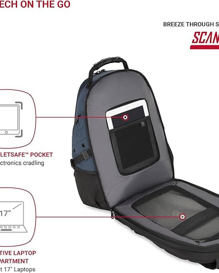SwissGear 1900 Scansmart TSA 17 Laptop Backpack, Blueberry, 19-Inch