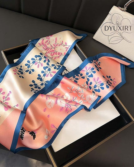 Head Scarf Purse Handle Neck Satin Hair Scarfs For Bag Lightweight Silky Long Thin Women's Fashion Scarves 59 * 5.9”