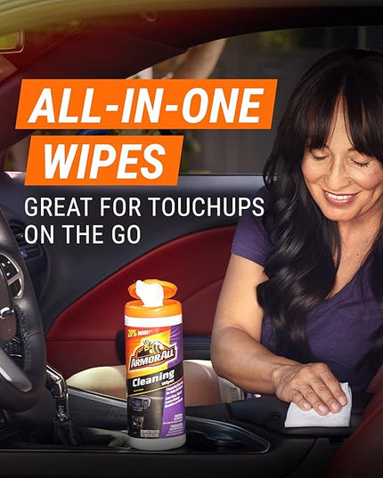 Armor All Interior Cleaner Wipes - Car, Truck & Motorcycle, 25 Count (Pack of 2)