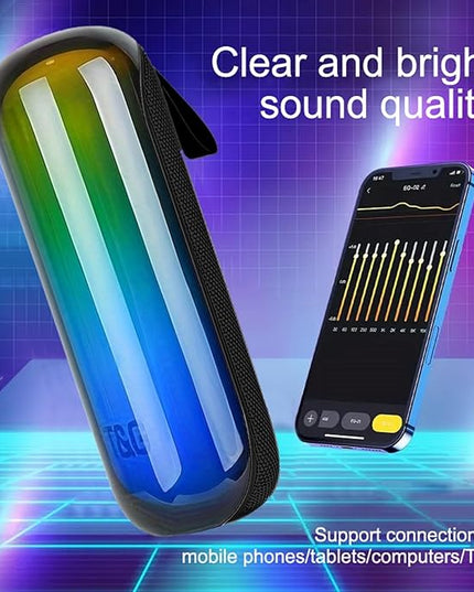 T&G Bluetooth Speakers, Portable Wireless Stereo Speaker with Colorful Lights, IPX4 Waterproof, White Elephant Gifts for Adults, HD Sound, TWS Pair, for Home/Party/Outdoor