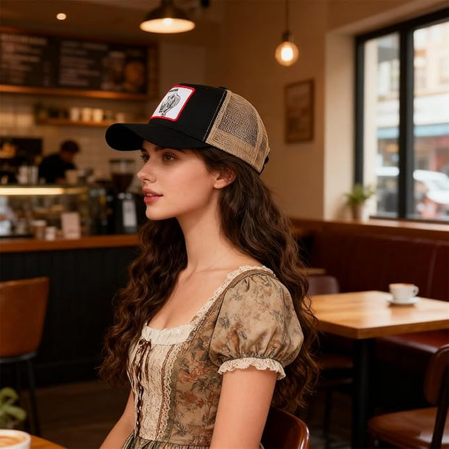 Classic Unisex Various Animal Series Embroidery Farm Adjustable Mesh Snapback Trucker Hat