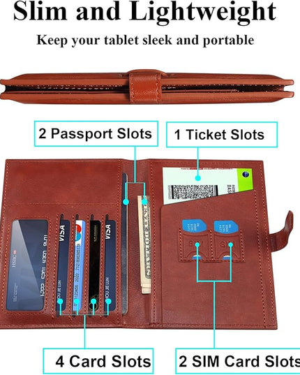Passport Holder for Travel Essentials, Passport Wallet Cover Card holder Case for Travel Must Haves Accessories, Passport Book Holders for Women and Men, Dark Brown