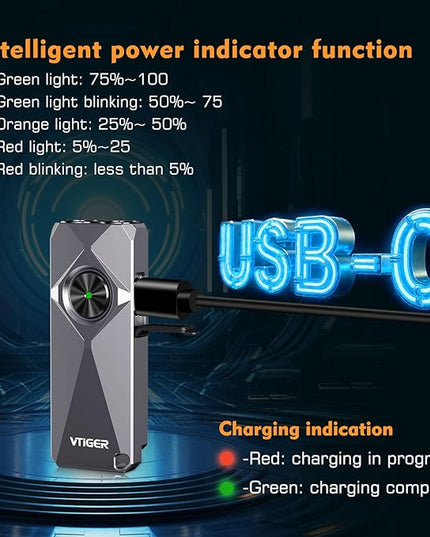 VTIGER K1 800 High Lumens Key Chain Light, Small EDC Rechargeable Keychain Flashlight, Compact LED Tiny Flashlight with Magnetic, Mini Clip-on Pocket Lights for Camping, Emergency, Everyday Carry