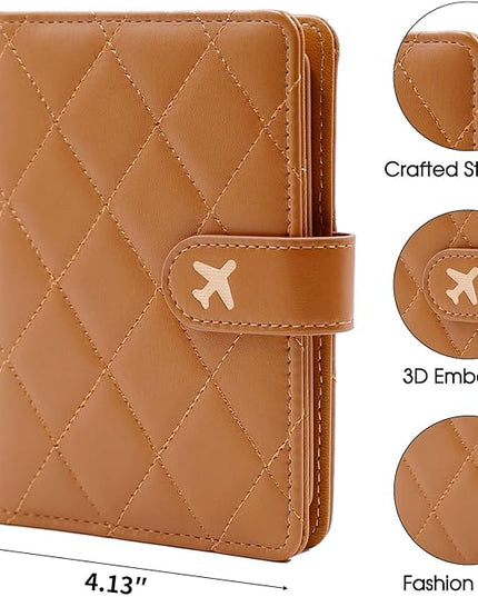 Melsbrinna Rfid Passport Holder for Travel women/Men, Cute Passport Wallet Rfid Blocking Card Slots, Rfid Passport Cover/CaseTravel Wallet, Passport Book Holder (1, LG BROWN)