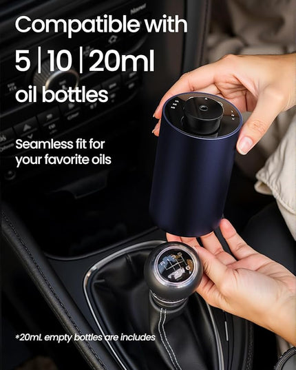 Waterless Essential Oil Diffuser, Rechargeable Scent Diffusers with 3 Mist Levels & Timers, Portable Aromatherapy Diffuser for Home Car Room Studio Office, Deep Blue