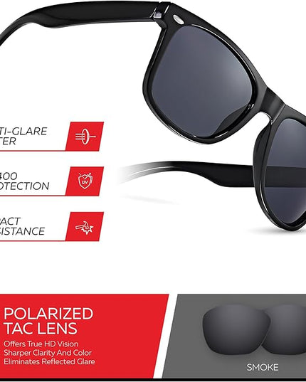 Retro Rewind Polarized Sunglasses for Men and Women - UV Protection Classic Sun Glasses