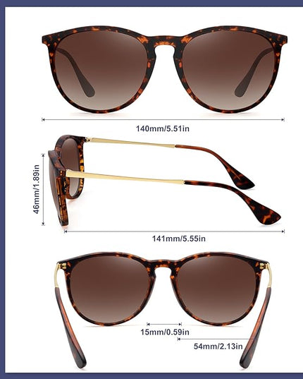 WOWSUN Retro Polarized Sunglasses Womens 2026 Trendy Round Classic Glasses