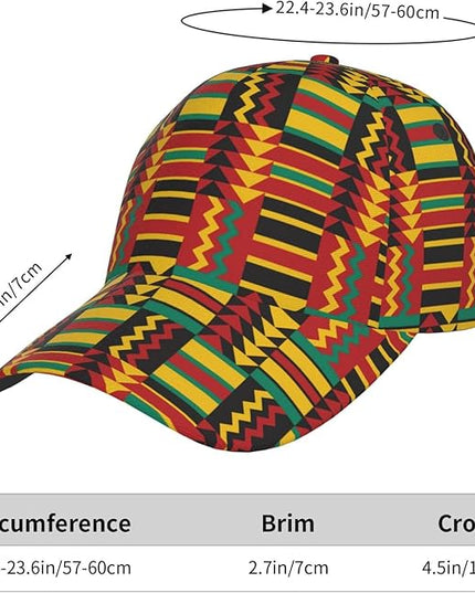African Ethnic Tribal Style Baseball Cap for Men Women, Fashion Adjustable African Hat Casual Trucker Hats Sun Caps