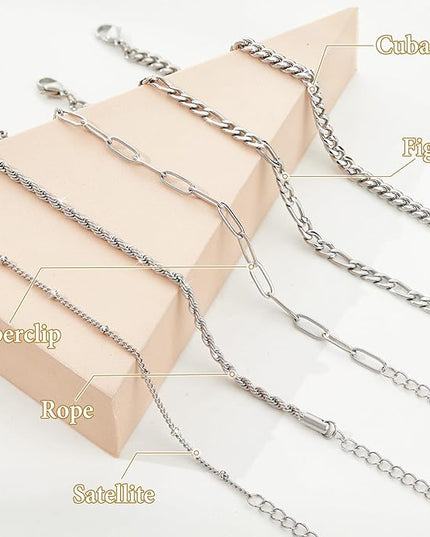 Gold Bracelets Set for Women Stack, Dainty Thick Bracelets Stack for Women Trendy, Simple Thin Gold Plated Cuff Stackable Bracelets With Beaded Cuban Paperclip Snake Rope Bangle Hand Chain Jewelry Gifts for Women Non Tainish