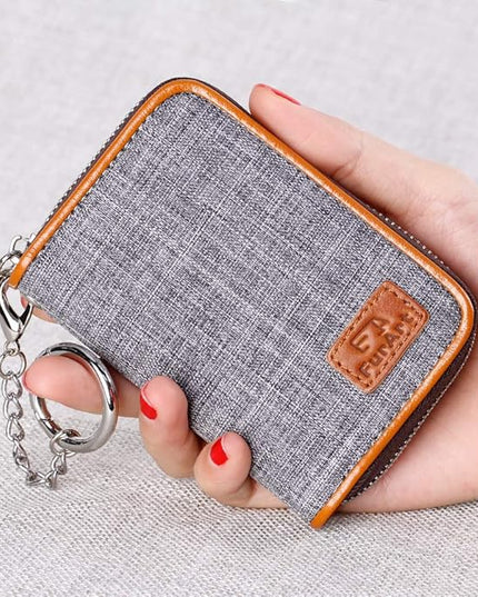 FurArt Zipper Wallet Women, RFID Blocking Credit Card Wallet, Business Card Holder, Compact Size KeyChain Wallet
