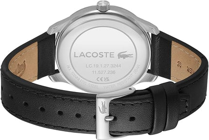 Lacoste Lisbon Men’s Quartz Watch - Three-Hand Sunray Dial with Stick Indexes, Polished Case, Crocodile Logo - Modern, Classic Timepiece - Gift for Him 42mm
