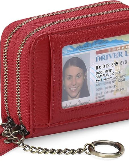 GOIACII Small Genuine Leather Wallet for Women, RFID Blocking Credit Card Holder Wallet