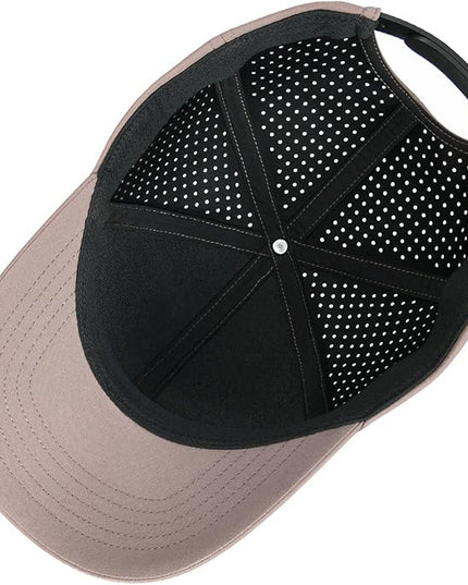 VOBOOM Men Quick Dry Baseball Cap Laser Cut Mesh Ball Curved Brim Snapback Hat