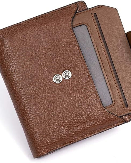 BOSTANTEN Women Leather Wallet RFID Blocking Small Bifold Zipper Pocket Wallet Card Case Purse with ID Window