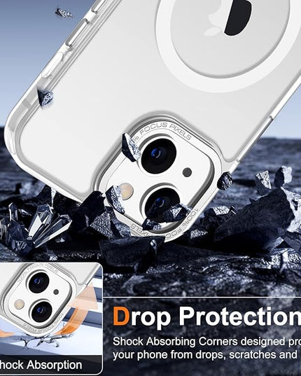 Hython Case for iPhone 15 Plus Case Magnetic Translucent Matte Phone Cases 6.7" [Compatible with MagSafe] Thin Slim Fit Shockproof Bumper Hard Protective Cover for Women Men Girls, Frosted White