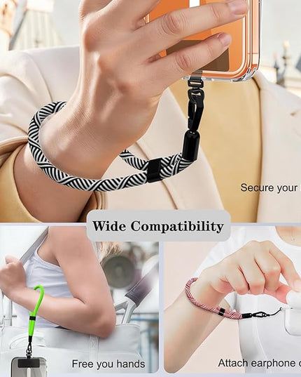 Phone Lanyard, 2 Pack Adjustable Cell Phone Lanyard Hand Phone Wrist Strap with Tether Tabs for Smartphones
