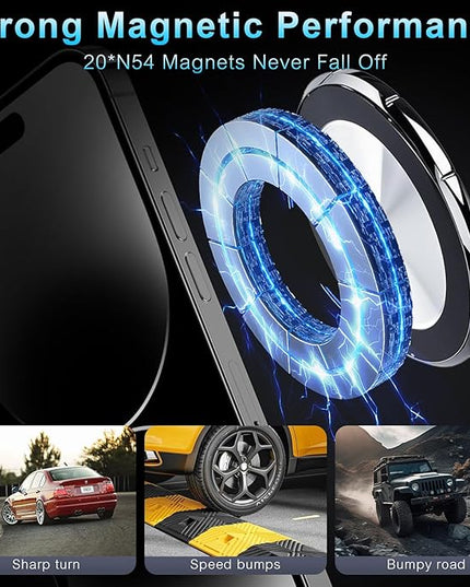 Magnetic Phone Holder for Car, Universal 360 Adjustable Vacuum Magnetic Phone Holder Mount Foldable for iPhone 17 Pro Max 16 15 14 13 12 Plus for Car/Gym/Mirror/Kitchen
