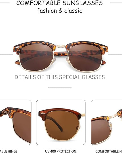 Pro Acme Semi-Rimless Polarized Sunglasses UV 400 Protection for Women Men