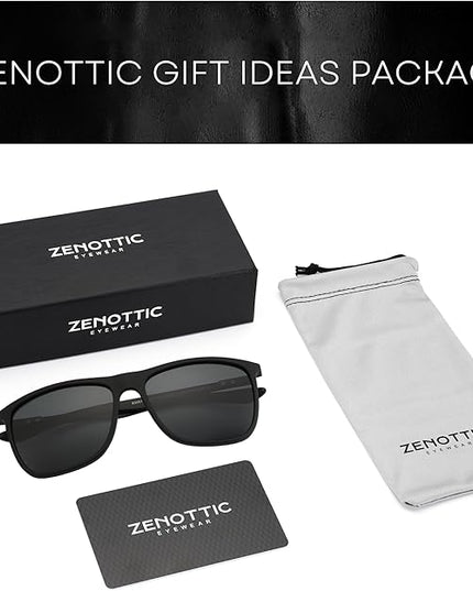 ZENOTTIC Square Polarized Sunglasses for Men Ultralight Carbon Fiber Sun Glasses Driving Fishing Golf Sports UV400 Protection
