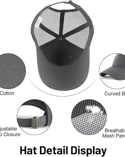 Zylioo XL XXL Oversize Baseball Cap, 100% Cotton Adjustable Dad Hat for Big Heads 23.5"-25.5", Soft Crown Large Size Cap