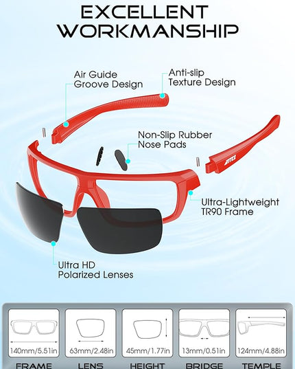 ATTCL Polarized Sunglasses Men for Fishing: UV Protection Lightweight TR90 Sports Wrap Sun Glasses Driving Golf Running