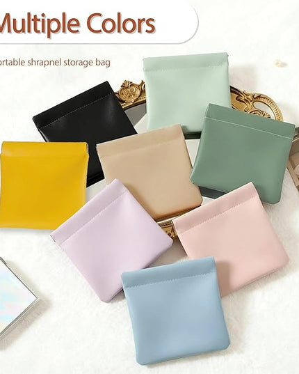 4Pcs Personalized Snap Closure Leather Organizer Pouch,Portable Small Makeup Bag for Women,Coin Purse Lipstick Cosmetics Accessories Organizer,Small Travel Kit Storage Pouch ﻿ (B)