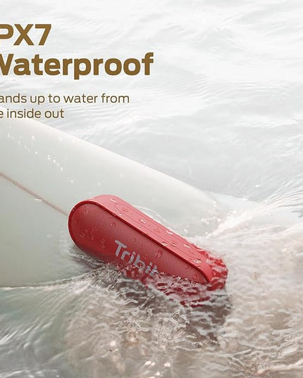 Tribit Bluetooth Speaker XSound Go, 16W Loud Sound & Deeper Bass, 24H Playtime, IPX7 Waterproof, Bluetooth 5.3 TWS Pairing Portable Wireless Speaker for Home, Outdoor (Red)
