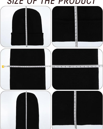 Zhanmai 12 Pack Small Winter Beanie Hats Bulk Warm Knitted Cuffed Skull Cap for Men Women