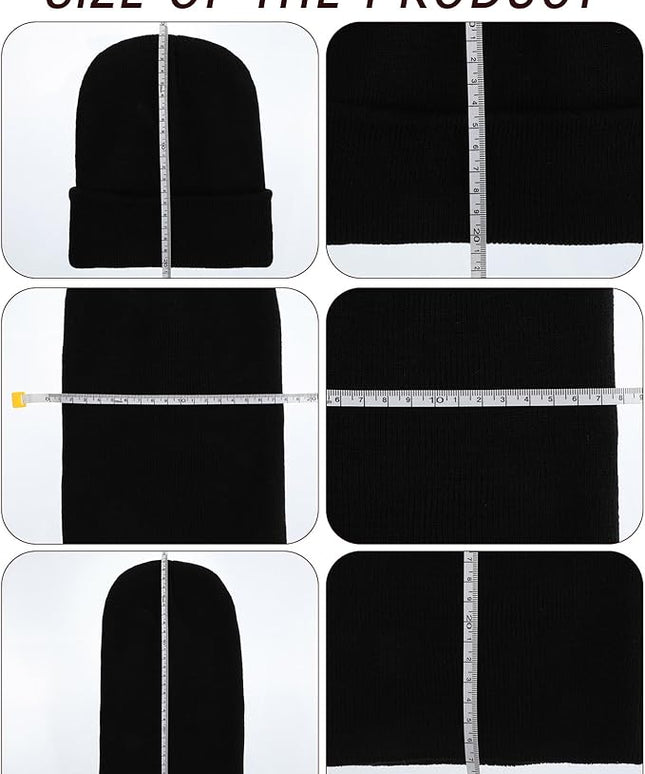 Zhanmai 12 Pack Small Winter Beanie Hats Bulk Warm Knitted Cuffed Skull Cap for Men Women