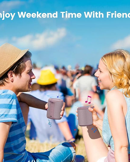 Bluetooth Speaker Wireless,IP67 Waterproof & Dustproof Portable Speaker with Lights,15W Loud Stereo Sound, 2500mAh Battery All Day Playtime, TWS Pairing, BT5.3, Home/Party/Outdoor/Beach (Dusty Pink)