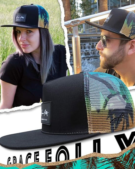 Grace Folly Trucker Hat for Men & Women. Snapback Mesh Caps
