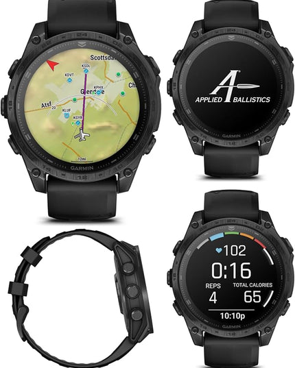 Wearable4U Garmin Tactix 8, 47mm, AMOLED Display, Titanium Bezel, Sapphire Lens, Premium Tactical GPS Smartwatch, Includes Applied Ballistics Ultralight Solver, 40 M Dive Rating w PowerBank Bundle
