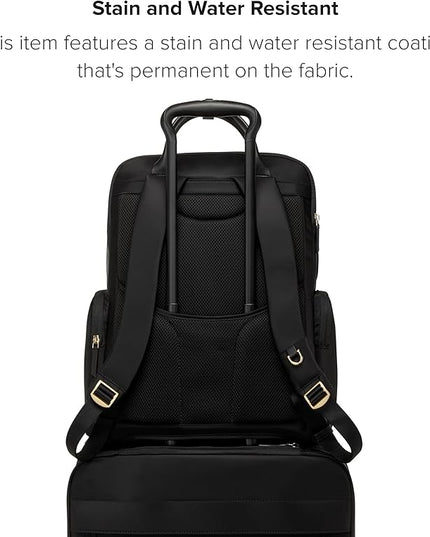 TUMI - Voyageur Atlanta Backpack - Travel Backpack for Women - For Business, Commute - Holds Up to 17" Laptop - Black & Gold Hardware