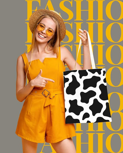 AUSVKAI Canvas Tote Bag Aesthetic for Women, Cute Reusable Cloth Cotton Bags for College Shopping Beach Grocery Trendy Gifts