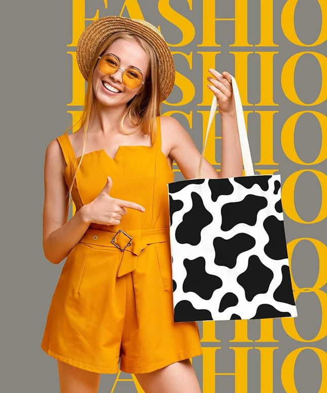 AUSVKAI Canvas Tote Bag Aesthetic for Women, Cute Reusable Cloth Cotton Bags for College Shopping Beach Grocery Trendy Gifts