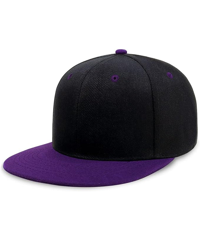 CHOK.LIDS Flat Bill Visor Classic Snapback Hat Blank Adjustable Brim High Top End Trendy Color Style Plain Tone Baseball Cap