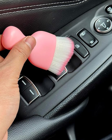 Car Detailing Brush, Soft Bristle Cleaning Brush, Scratch-Free Auto Duster Tool for Dashboard, Air Vents, Leather & Interior Cleaning (Pink)