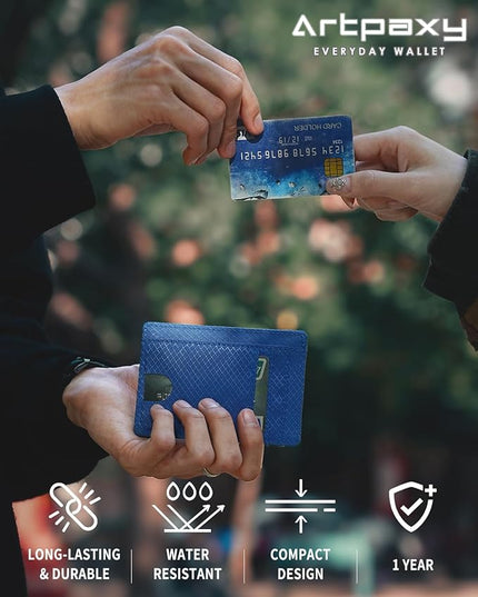 Artpaxy Slim Wallet for Men & Women, Minimalist Front Pocket Card Holder for Travel, RFID Blocking, Water Resistant Nylon Wallet for ID & Cash & Credit Card
