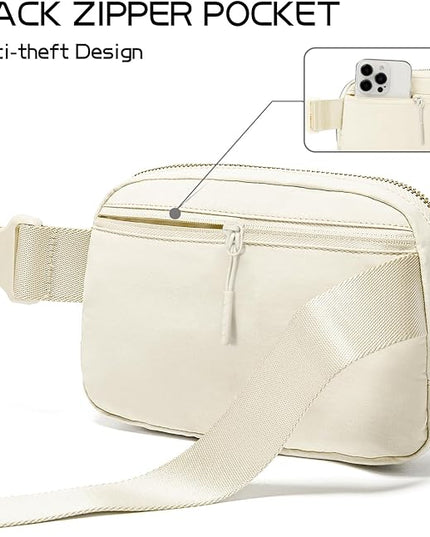 Gitus Gifts for 8 9 10 11 12 Year Old Girls Belt Bag Fanny Pack Crossbody Bags with Initial Letter Patch Cute Stuff Birthday Gifts for Teen Girls Women Personalized Trend Stuff (Ivory-Q)
